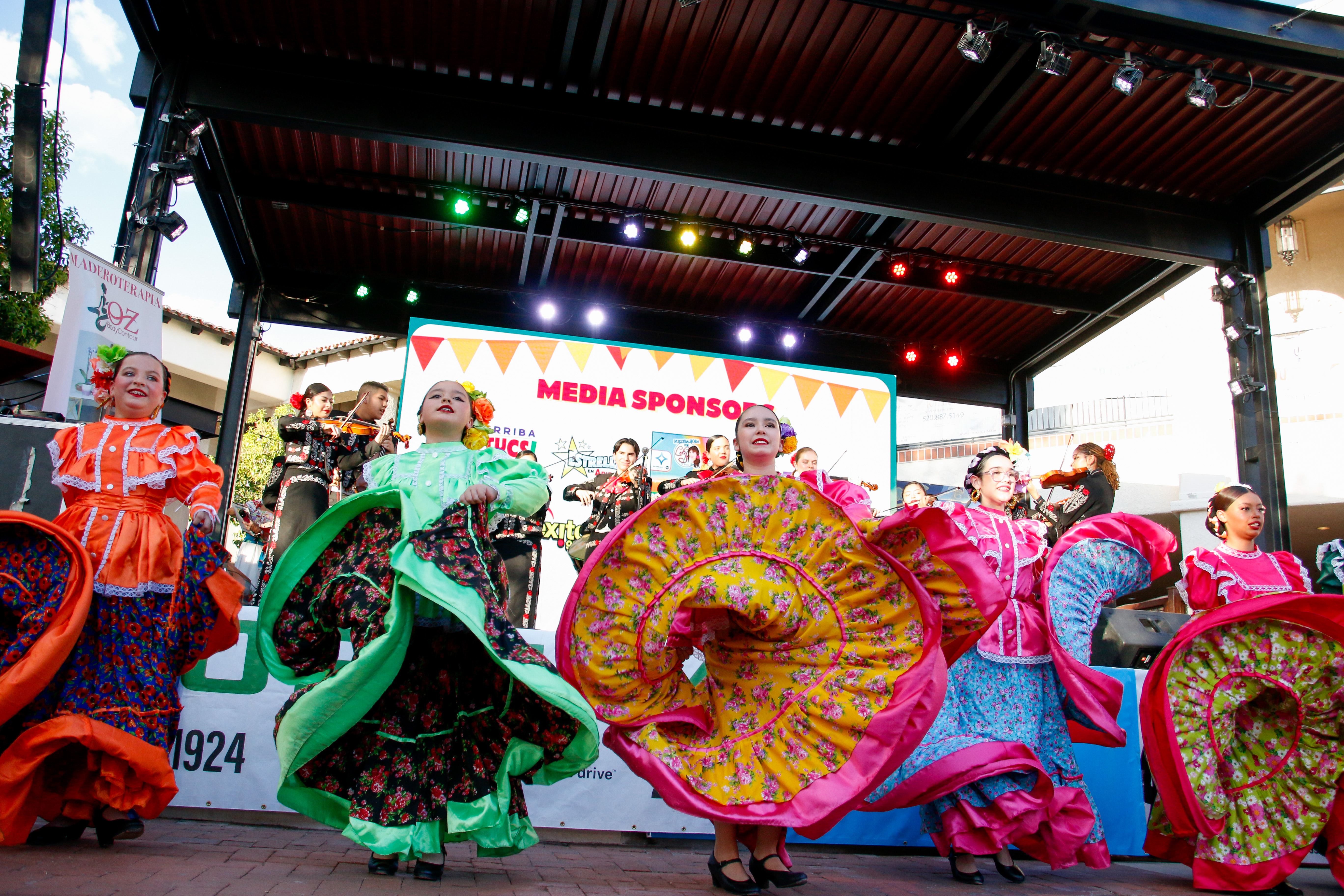 Folklorico dancers perform in their colorful dresses