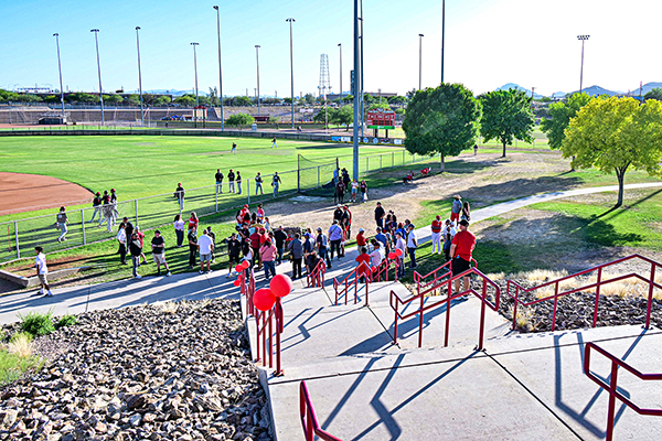 A view of the baseball field