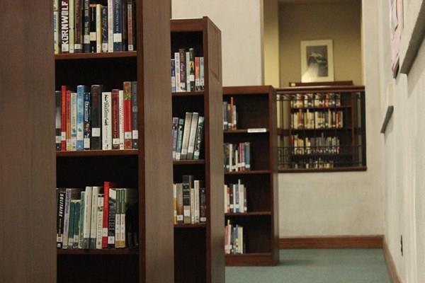 photo of library shelves in the library